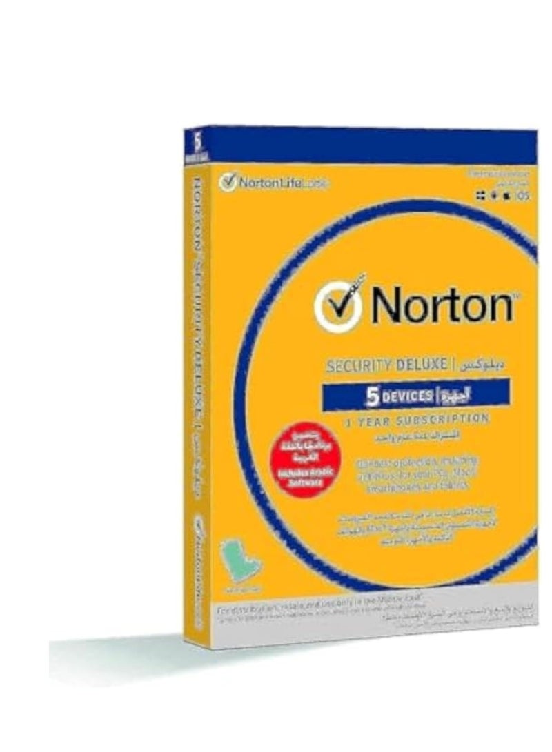 Norton By Symantec Security Deluxe 3.0 Ar 1 User For 5 Devices 1 Year Antivirus - Image 1